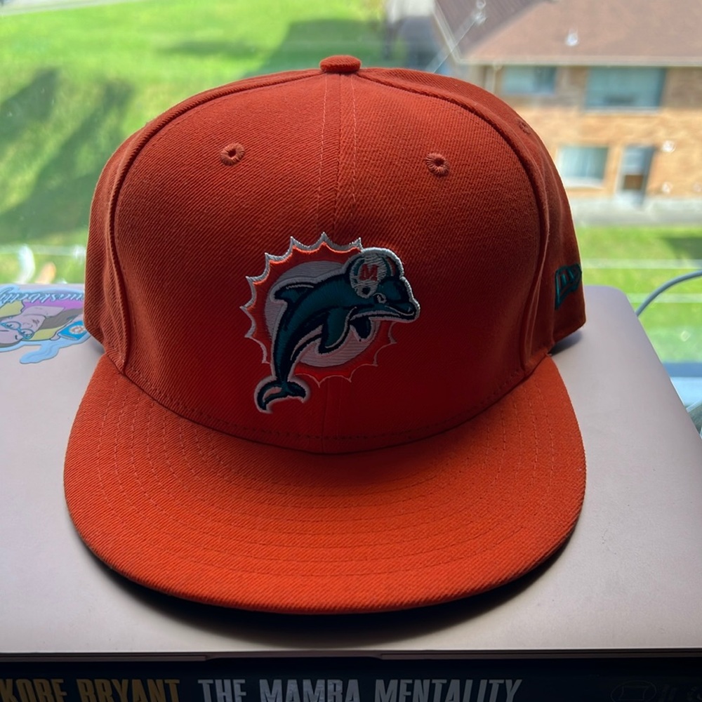 Miami Dolphins Color Rush New Era Sideline Hat Orange Excellent 7 1/4